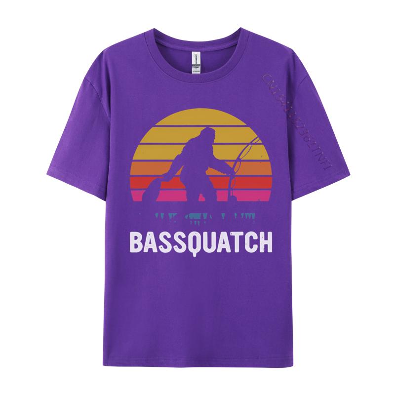 Bassquatch Bigfoot Sasquatch Fishing Tshirt Unisex Vintage Tshirts Anime Printed Tee Shirts Male Plus Size Black