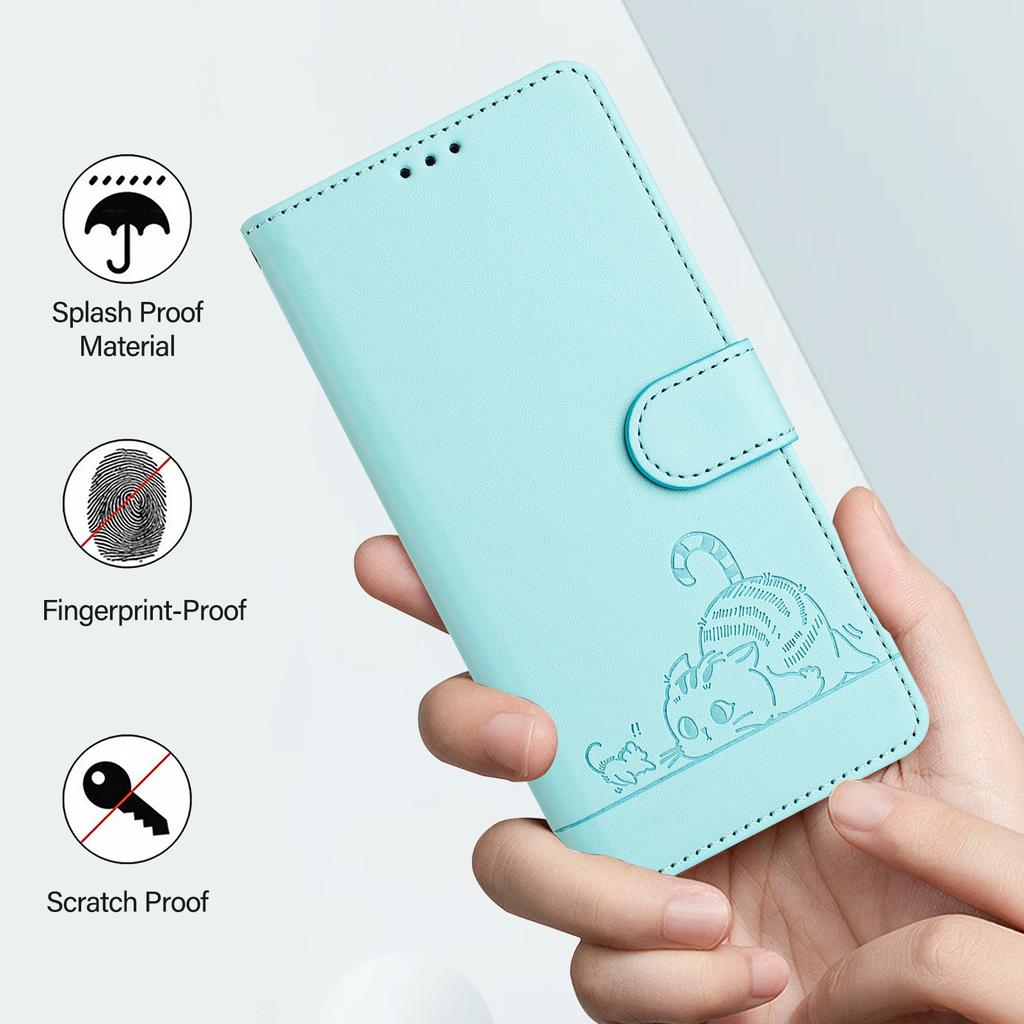 Чехол-книжка из искусственной кожи «Кошки ловят мышей» для серий Xiaomi, Redmi.Poco C51,C50,C65,M3,M4,M5,Mi 11,12,13,14,Redmi Note Series,K30s,K40,k60...