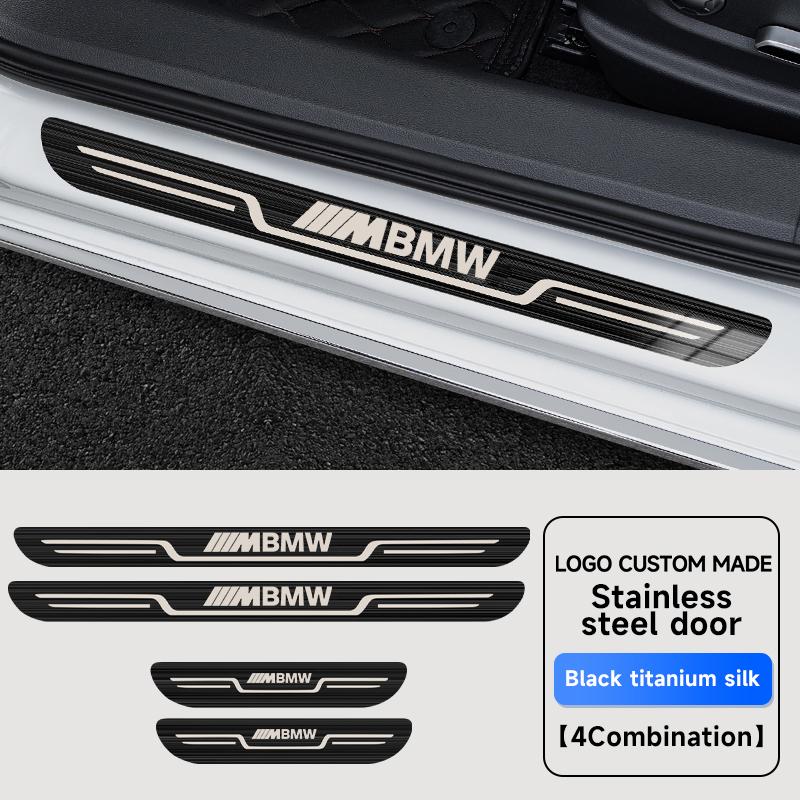 Stainless Steel Car Door Sill Scuff Plate For BMW M M3 M5 X1 X3 X5 X6 E90 E91 E92 E93 M3 E60 Anti-Scratch Seal Tang Protection