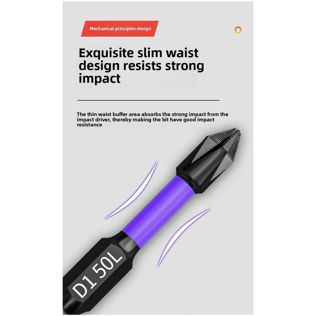 Головка отвертки D1 с защитой от скольжения и ударов, головка крестовой отвертки, магнитная дрель, мощная магнитная ветровая насадка, противоскользящие зубья высокой твердости