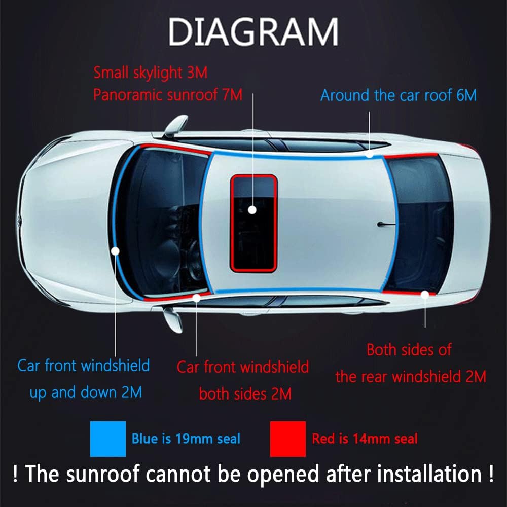 16.4Ft Car Weather Stripping,T-Shape Cuttable Car Windshield Trim Sunroof Seal With Self Adhesive,Waterproof Rubber Edge Trim For Cars Trucks