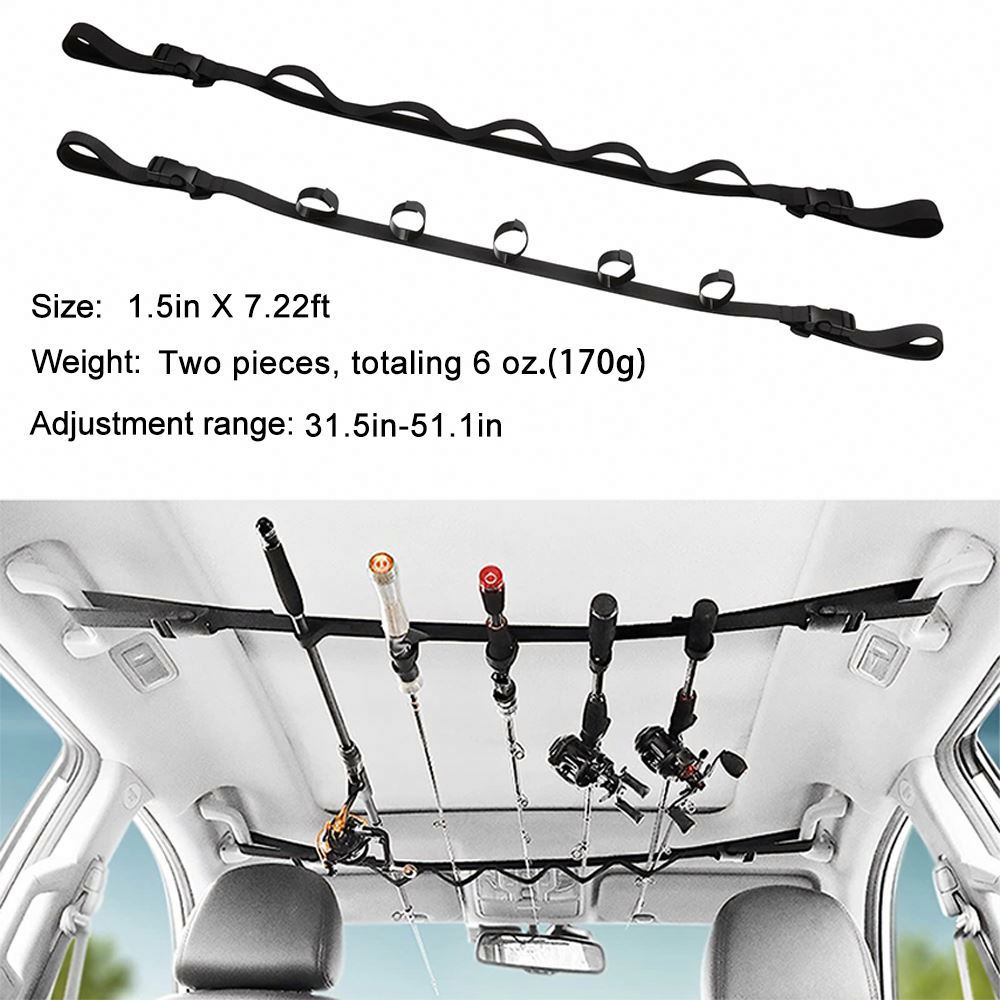 Baiyuheng Convenient Car Fishing Rod Saver Vehicle Rod Carrier Band Rod Holder Belt Strap