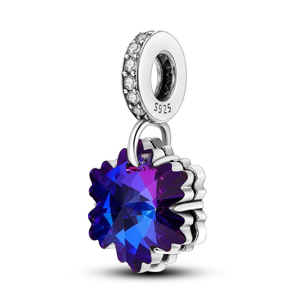 925 Silver Winter Snowflake Christmas Pendants Bracelet Charms Fit Women Jewelry Party Beads DIY Fine Gifts Accessories