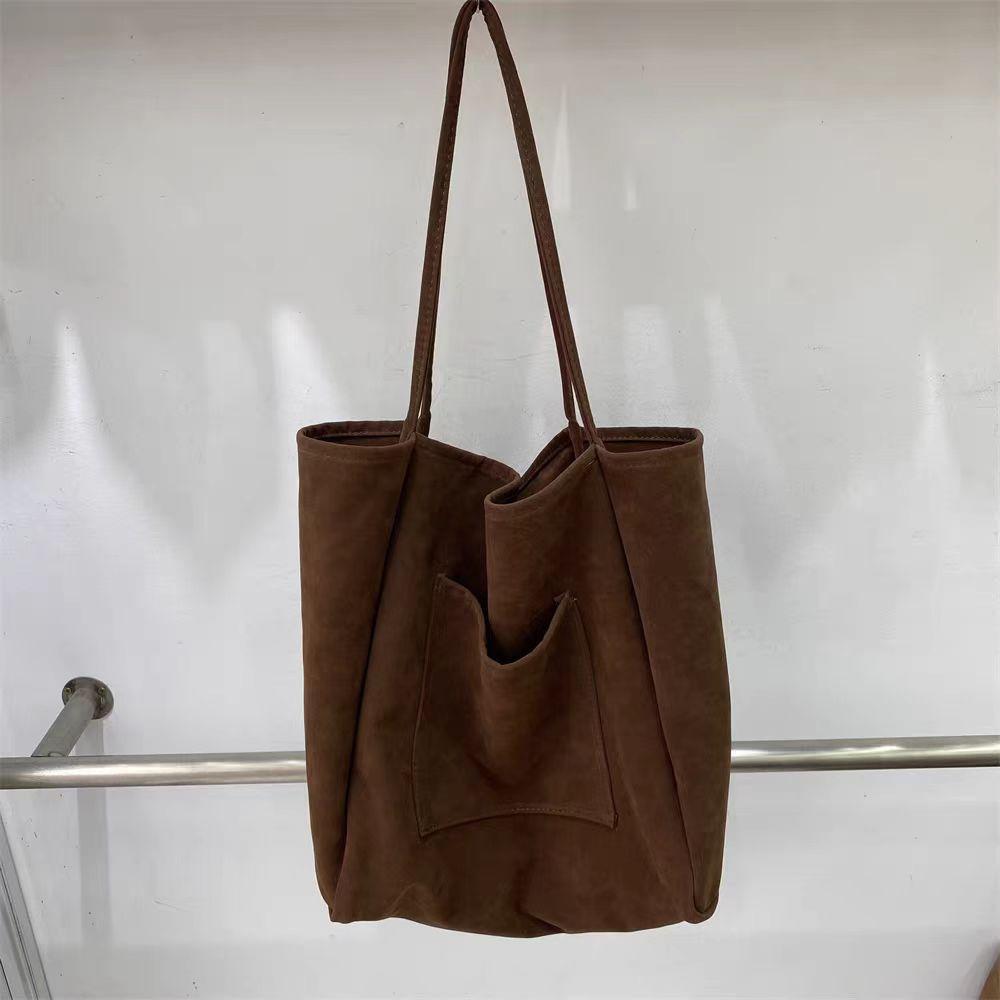 Винтажная замшевая сумка-тоут женская новая осенне-зимняя сумка через плечо большой вместимости сумка для компьютера