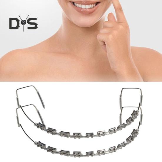 Temporary Tooth Decoration with Metal Wires Brackets Orthodontic Ligatures Orthodontists Explain Dental Students Practice Props