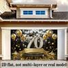 2D flat banner, 1 piece, background decoration photo props for 70th birthday party, polyester banner decoration