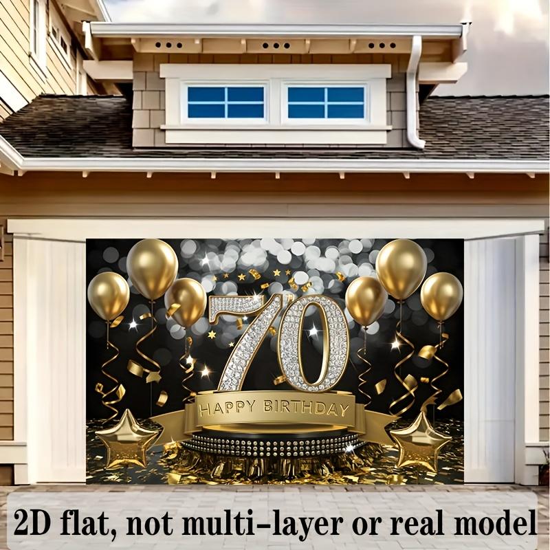 2D flat banner, 1 piece, background decoration photo props for 70th birthday party, polyester banner decoration