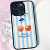 Retro Cherry Good Day Phone Case Black Hard Plastic Phone Case For Iphone 17 Air 16 15 14 13 12 11 Pro Max PC TPU Ins Case