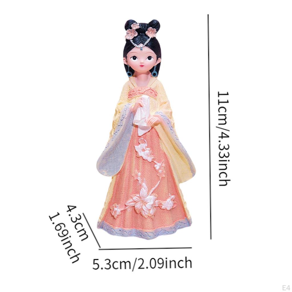 Статуэтка древней китайской девушки, кукла в ханьфу, фигурка из смолы ручной работы, подарок для гостиной и рабочего стола