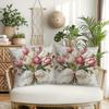 1Pcs, Short Plush Charming Tulip Print Throw Pillow Covers, Delicate Lace - Accented Tulip Decor Cushion Covers,
