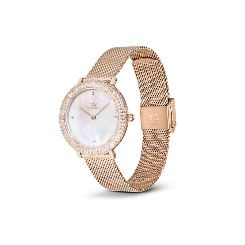DANIEL WELLINGTON Серия Brilliant Часы Кварцевый механизм Стальной ремешок 32 мм Циферблат с рябью Женские часы Сверкающий кристалл DW00100823
