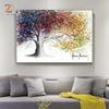 Color Big Tree Decoration Mural Abstract Plant Art Poster Canvas Painting And Living Room Wall Art Prints For Modern Home Decor