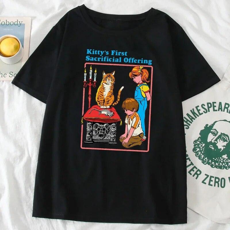 Классические винтажные топы 90-х годов «Давайте вызовем демонов сатаны», футболка «Ностальгия», «Страшный инопланетянин, сверхъестественное», графика, популярные футболки на Хэллоуин