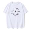 Мужская футболка 100% хлопок Повседневная забавная математическая принт часов Летняя свободная футболка с круглым вырезом европейского размера Футболка с коротким рукавом Мужской топ