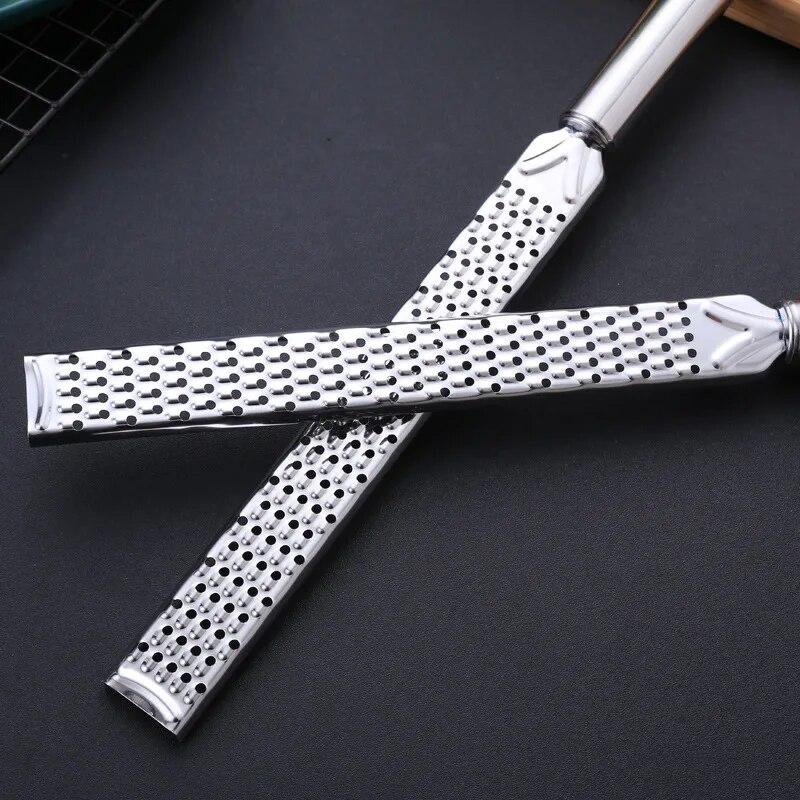 12 Inch Lemon Zester Stainless Steel Cheese Grater Slicer Rectangle Chocolate Lemon Zester with Non-Slip Handle Kitchen Gadgets