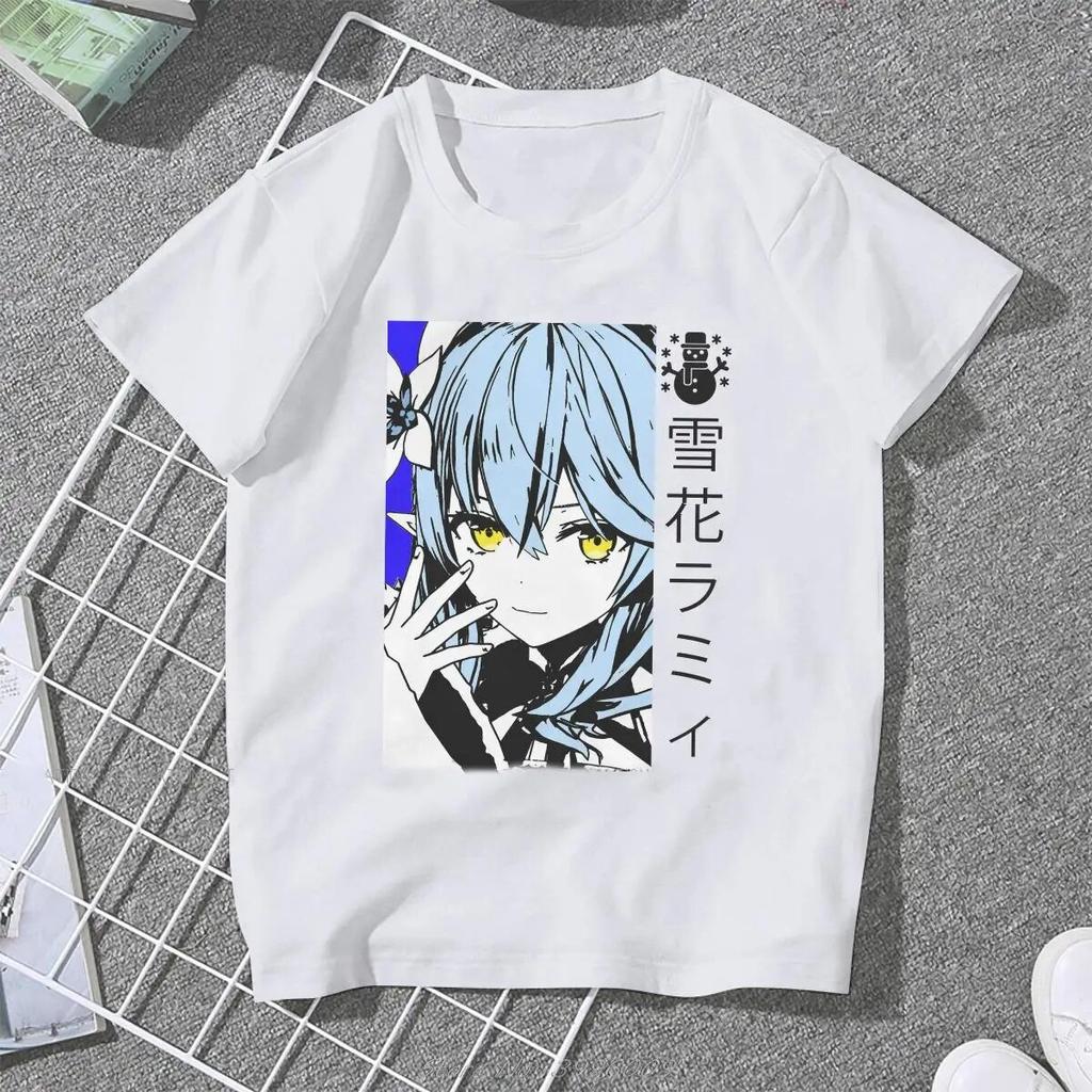 Yukihana Lamy Feminine Clothes Hololive VTuber Plus Size T-shirt Harajuku Vintage Female Clothing