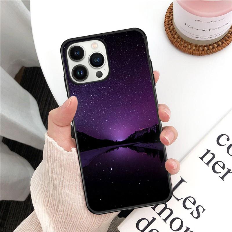 Blue Purple Pink Space Night Sky Phone Case For Iphone 14 13 12 11 Pro Max Case For Iphone 14 13 Pro XS MAX X XR Case