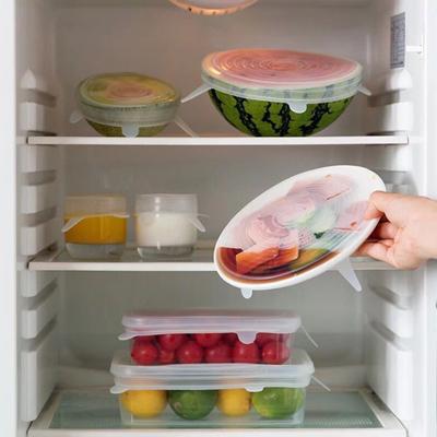 6 шт. силиконовых крышек, набор, герметичные, непротекаемые, кухонные помощники, многоразмерные крышки для сохранения свежести для контейнеров