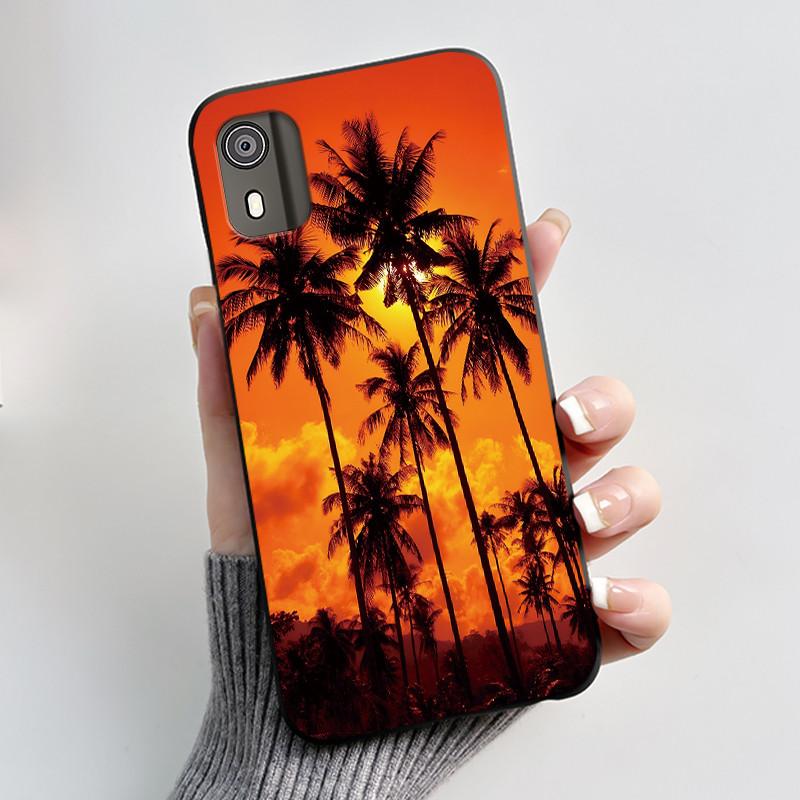 Чехол для телефона Nokia C02 Милый Забавный Любовь Кролик Животное Черный Матовый Мягкий ТПУ Защитная Задняя Крышка для Чехла Nokia C2 2-го Поколения