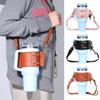 Water Bottle Holder with Adjustable Strap Firm Sticthing Great Load Bearing Faux Leather Tumbler Crossbody Underarm Water Bottle Carrier Water