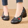 Fashion GKTINOO 2025 Spring Flower Genuine Cow Leather Shoes Women Shoes Elegant Fashion Shoes Woman Retro Handmade Shoes High Heels