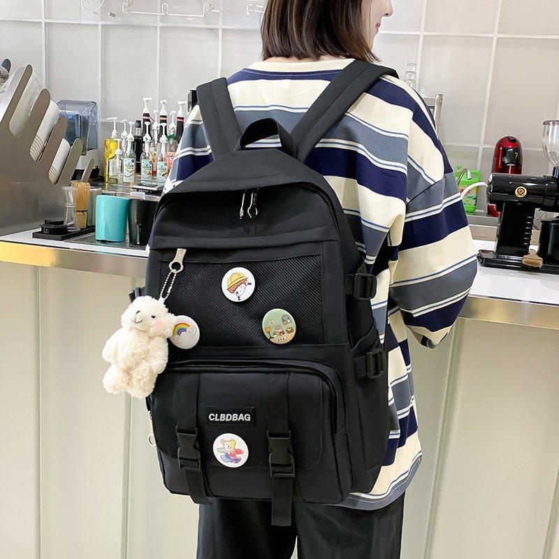 4 шт., комплект школьных сумок, новые холщовые школьные сумки для девочек-подростков, милые школьные рюкзаки для ноутбуков, женские дорожные сумки, студенческие сумки для книг