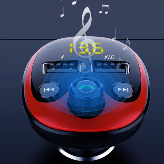 Светодиодный дисплей, громкая связь, MP3-плеер, автомобильное Bluetooth-совместимое зарядное устройство с двумя USB-разъемами
