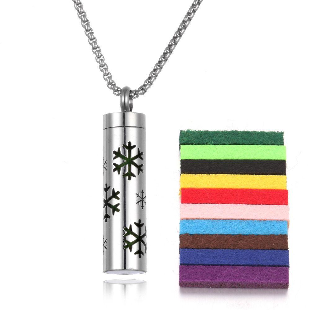 Stainless Steel Aroma Diffuser Necklace Locket Perfume Essential Oil Pendant Necklace Daily Wear
