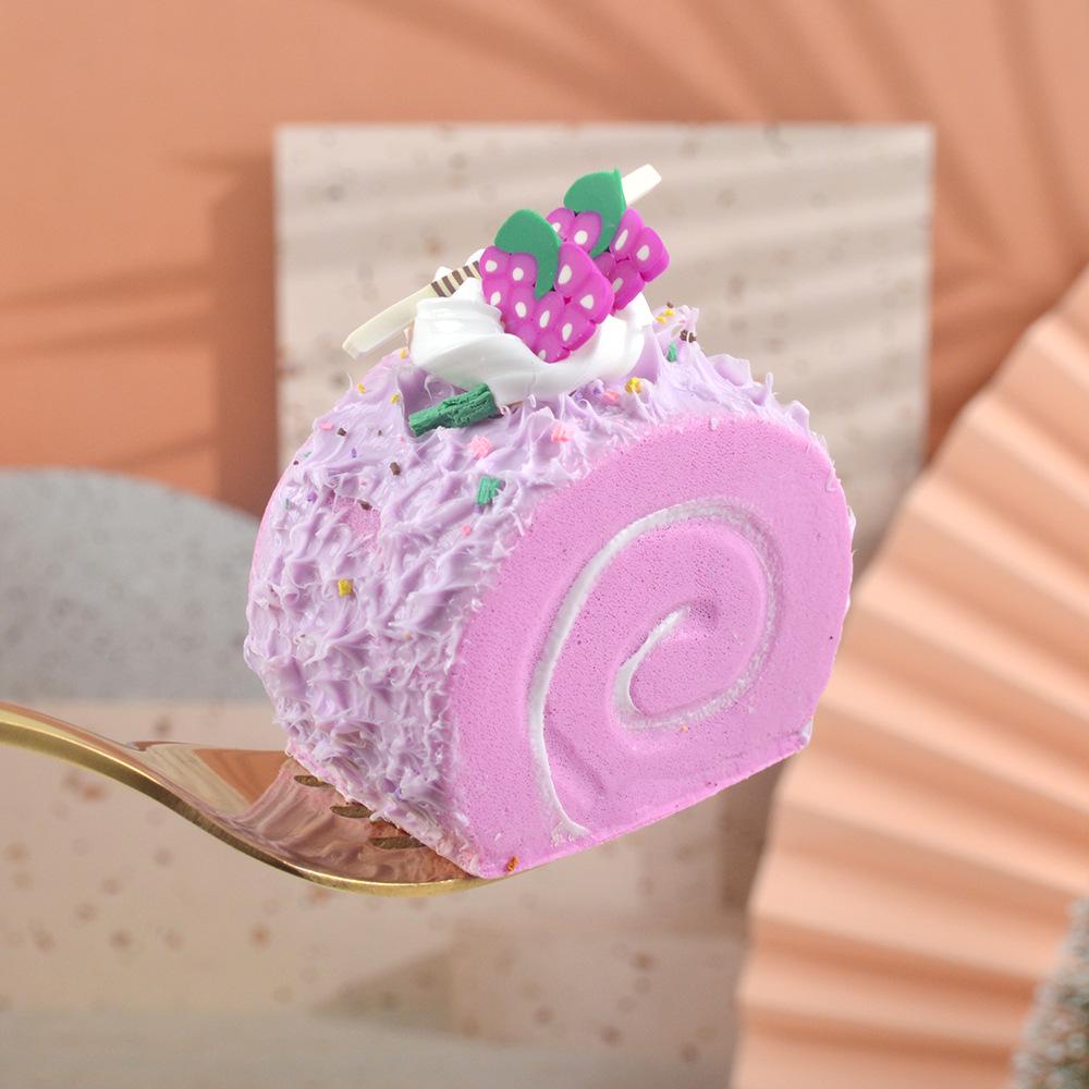5cm Mini Swiss Roll Model Cake with Fake Fruit and Cream – Children's Toy Display Ornament