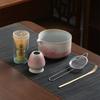 Ceramic Tea Bowl Reusable Tea Whisk Stand Japanese Matcha Set Tea-making Tools
