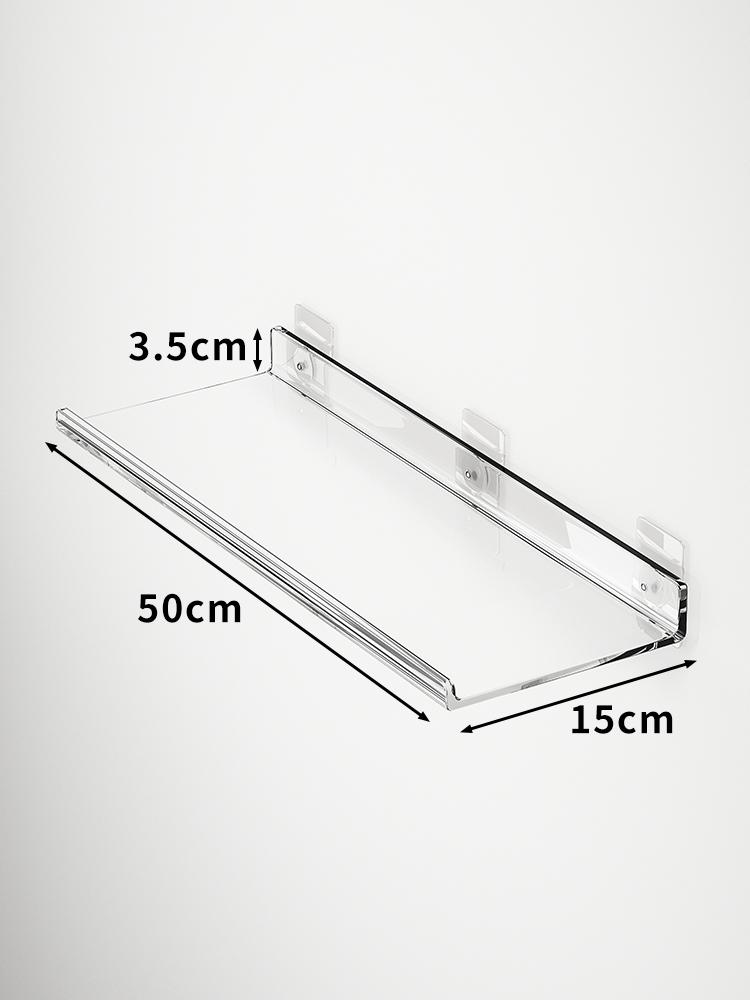 Акриловая полка для хранения Настенная панель Не нужно сверлить отверстия, Ванная комната, Ванная комната, Кухонная полка для хранения, Органическое стекло Сильный стикер