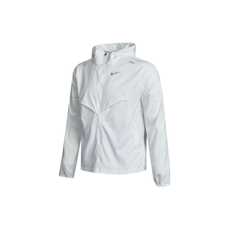 Nike Спортивная тренировочная беговая куртка с капюшоном и защитой от солнца для весенней мужской куртки белого цвета CZ9071-100