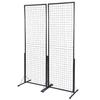 2' x 5.6' Grid Wall Panels Tower, 2 Packs Wire Gridwall Display Racks with T-Base Floorstanding, Double Side Gridwall Panels for Art Craft Shows,