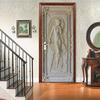 Statue Door Sticker House Home Door Sticker Wall Art Door Fridge Sticker Poster Creative 3D