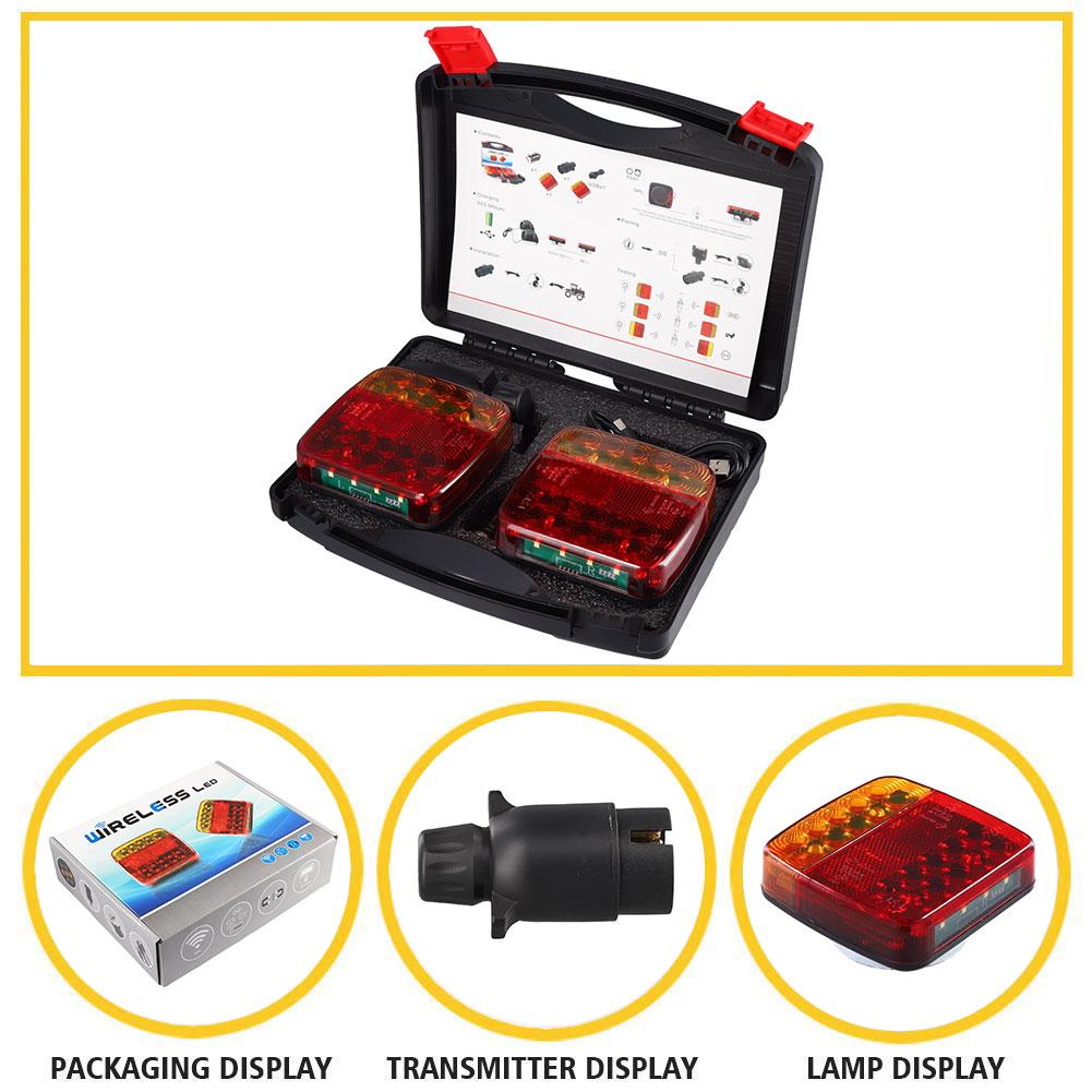 Wireless LED Magnetic Trailer Tail Lights Rechargeable ECE EMC Approved Cable-Free 12V Truck Rear Lamp For Trailer Lorry Ca B7X0