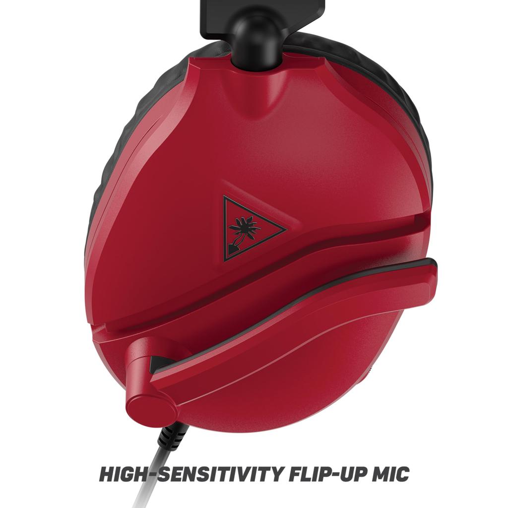 Игровая гарнитура TURTLE BEACH Легкие 230 г Наушники PS5 PS4 Портативная игровая консоль Xbox Смартфон Проводные Микрофон с откидным отключением Recon 70 Полуночный красный