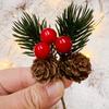 10Pcs Christmas Decoration Artificial Pine Branches Fake Plant Flower Christmas Pine Nuts Cone Decoration