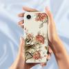 For iPhone 16e Case Red Flowers Pattern Printing Straight Edge TPU Phone Back Cover