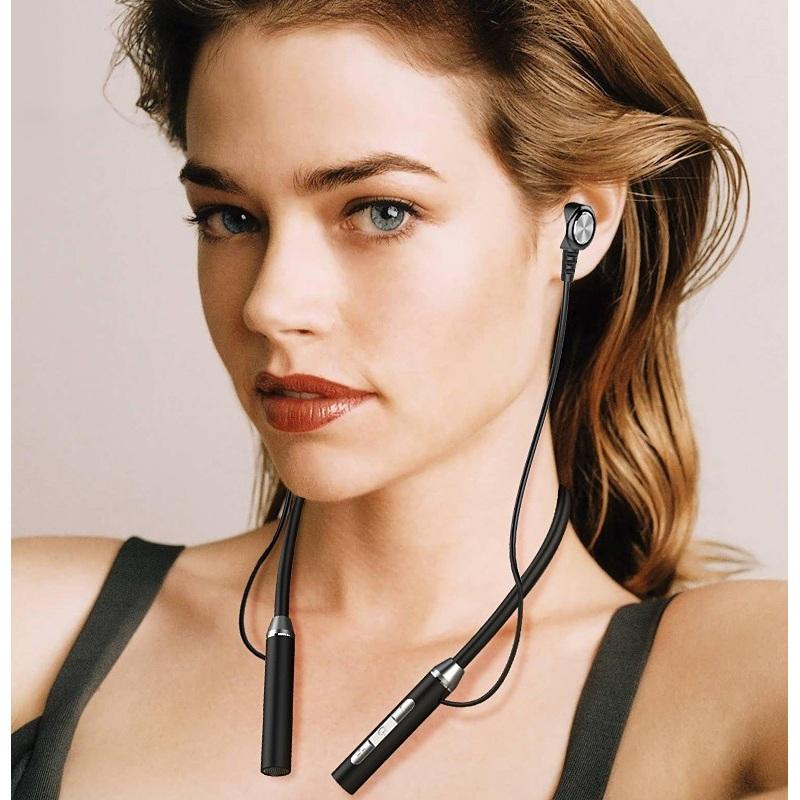 Беспроводные наушники-вкладыши с шейным ободом Bt63, большая батарея, Bluetooth-гарнитура 5.1