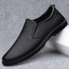 Мужская спортивная обувь, лоферы, мужские нескользящие кожаные слипоны, черные туфли для вождения, кроссовки, мужские модельные туфли, легкая дышащая обувь на плоской подошве