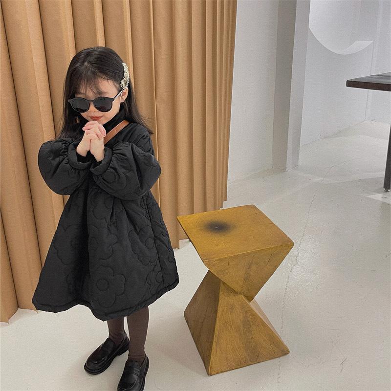 Girls Winter Coat Baby Padded Jacket Children Girls Long Sleeve Flower Plush Jacket Fashion Snow Outerwear Clothing