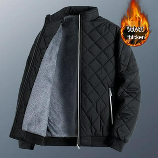 2025 Men's High-End Executive Cotton-Padded Jacket: Warm, Thickened Outerwear for Middle-Aged and Elderly