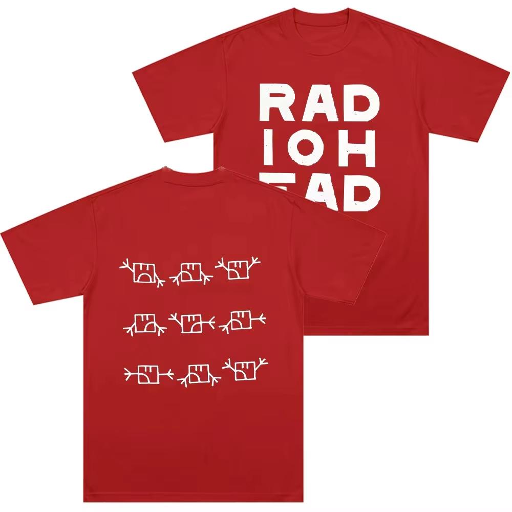 Summer Hot Sale Rock Band Radiohead Semaphore Cotton Long Casual Tee Y2k Unisex Vintage Top Hip Hop Streetwear Oversized Tshirt