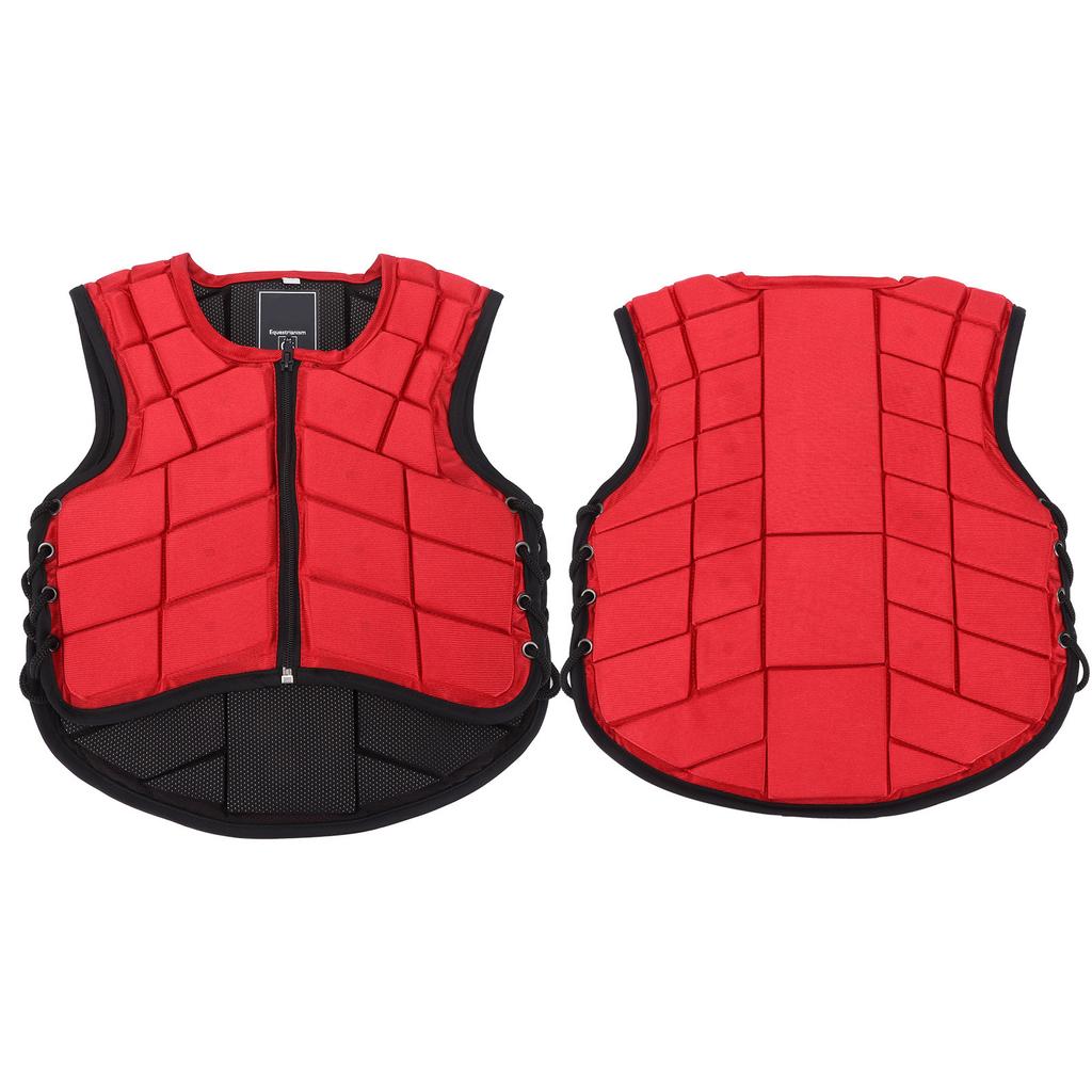 Kids Equestrian Vest Foam Padded Safety Horse Riding Protective Gear Body Protector Red