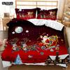 Christmas Santa Duvet Cover Set Winter Theme Cartoon Bedding Set Microfiber Santa Claus Elk Carriage Comforter Cover Girl Boy