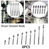 6Pcs Strong Drum Tension Rods with Washers Drum Tight Screw Drum Lug Bolts  for Jazz Drums Repair