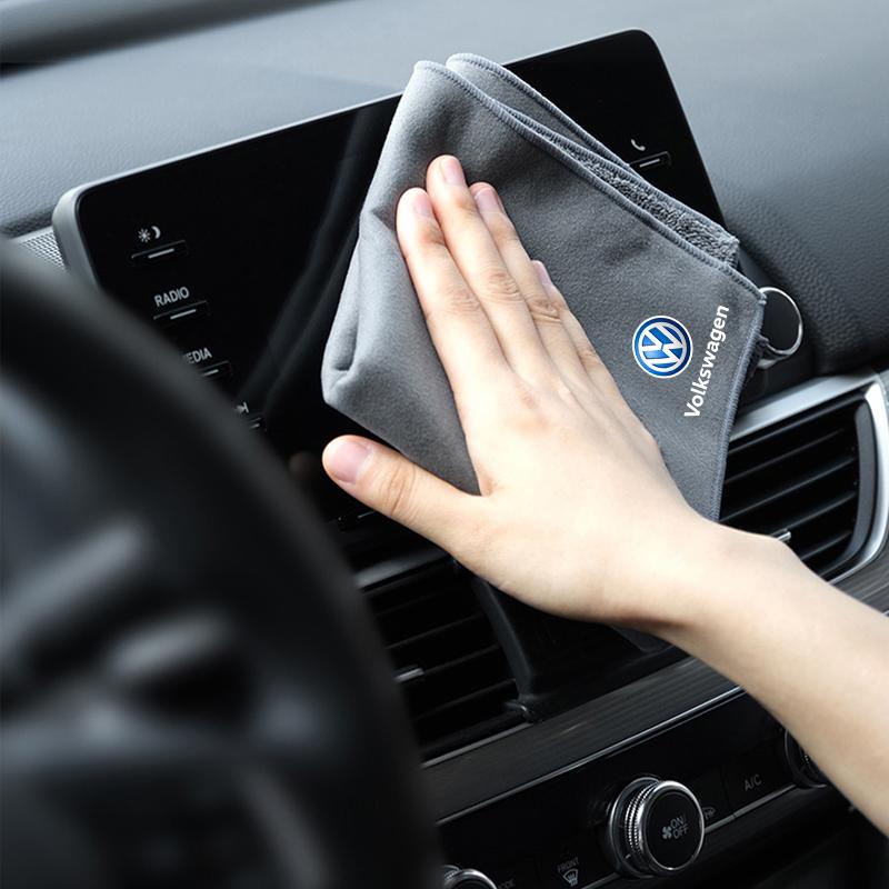 1Pc Car Wash Towels Microfiber Rag Wipe Dry Cloth For VW Polo Atlas Passat Jetta Touareg Magotan Variant Golf Nivus Tiguan Arte zq2