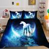 3D Unicorn Printed Bedding and Pillowcases 2 or 3 Girls' Room Bedding DE135 * 200 Full Size Soft and Quick Drying Home Decoration