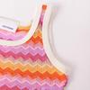 Baby Girl Fashion Fringe Striped Sleeveless Top And Denim Shorts Set Sweet Cute Thin Summer Clothing Two Piece Outfit