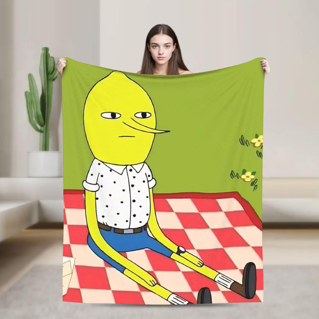 Lemongrab Unacceptable Flannel Blanket Spring Warm Soft Throw Blanket for Kids Adult Home Decor Graphic Bedspread Sofa Bed Cover